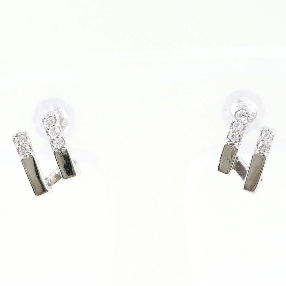 VINTAGE 14k Silver Diamond Earrings